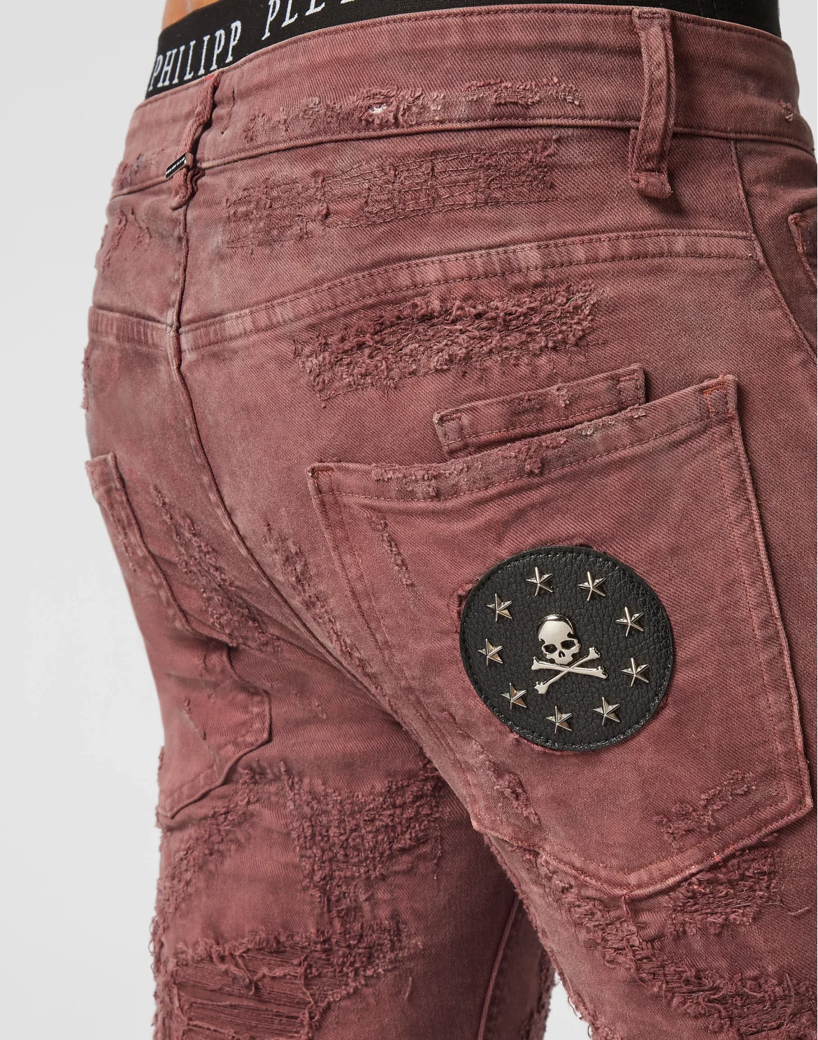 Super Straight Cut Stars and skull, цвет: Красный
