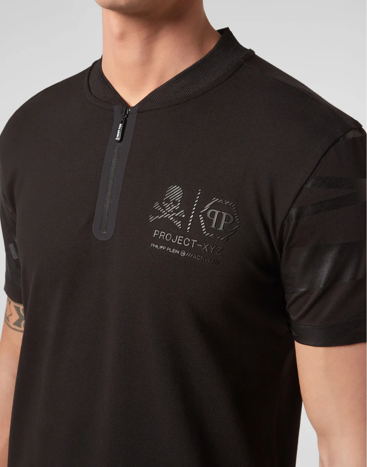 Slim Fit Polo shirt SS XYZ Skull and Plein, цвет: Черный