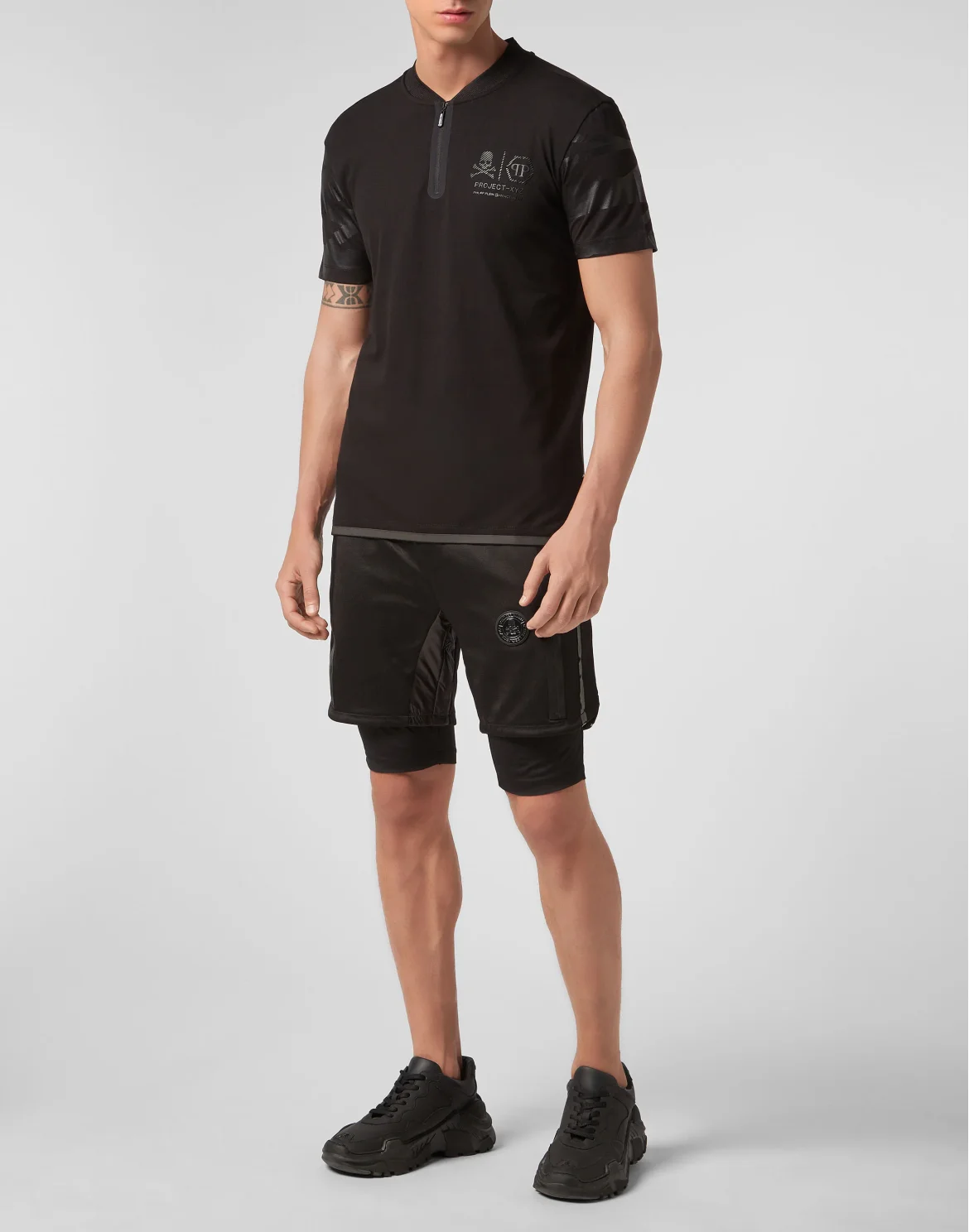 Slim Fit Polo shirt SS XYZ Skull and Plein, цвет: Черный
