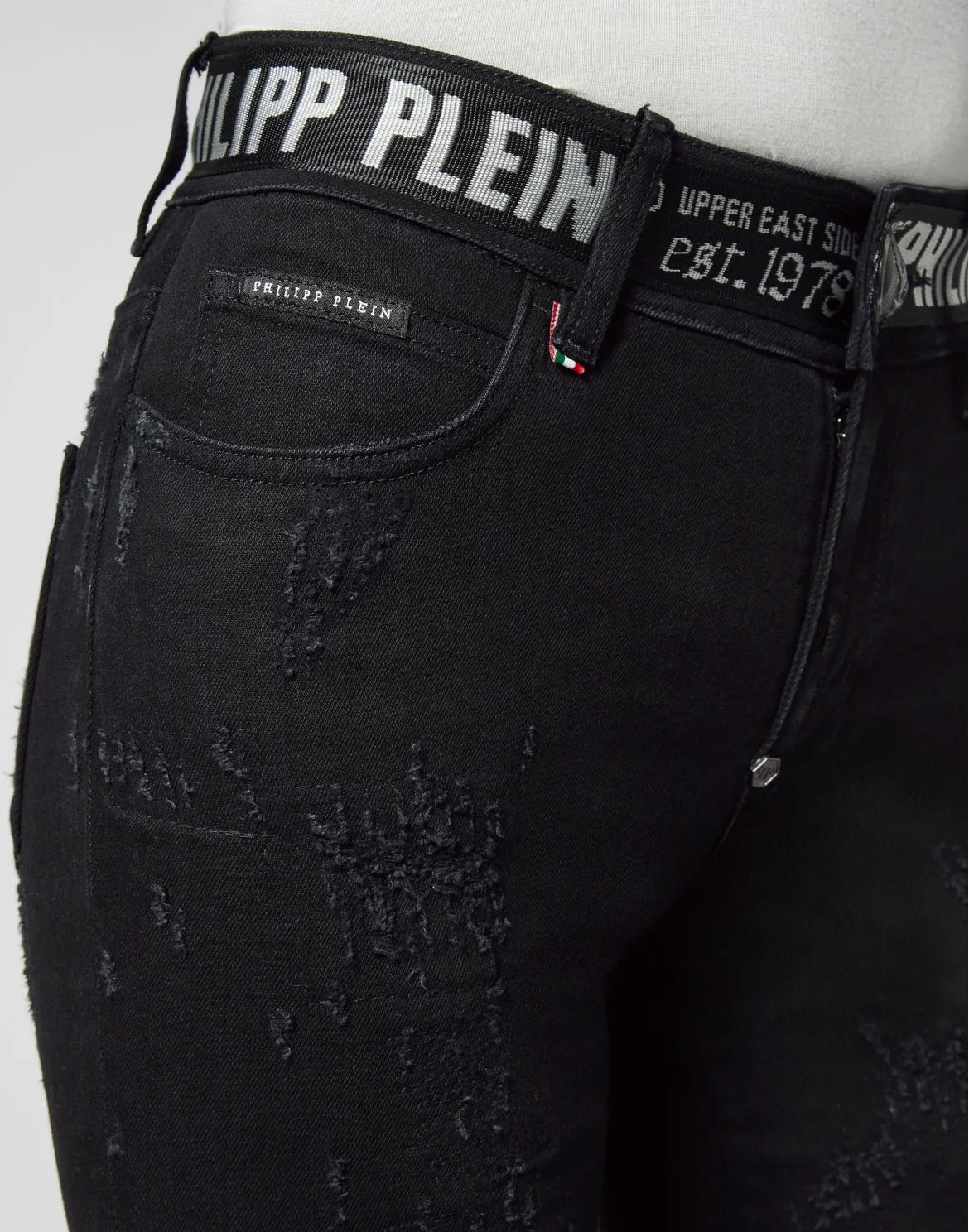 Slim Fit Pinstripe Plein, цвет: Черный