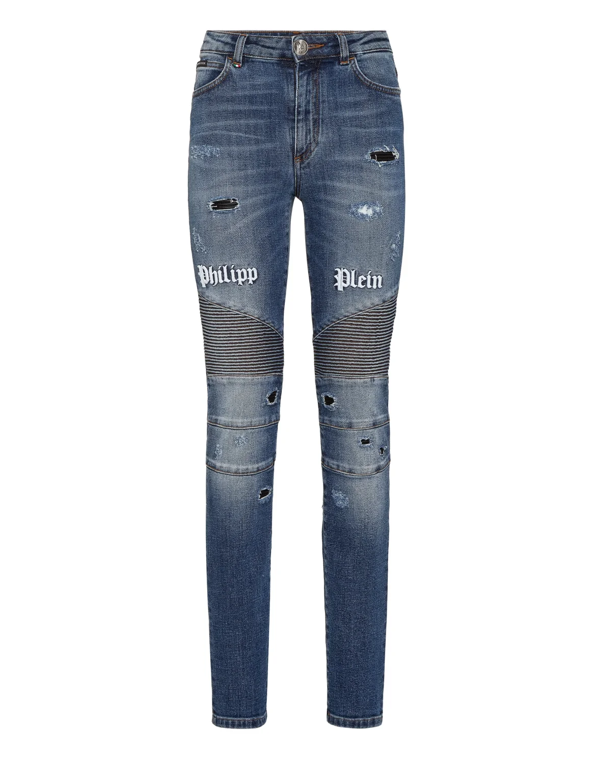 High Waist Biker Gothic Plein, цвет: Синий