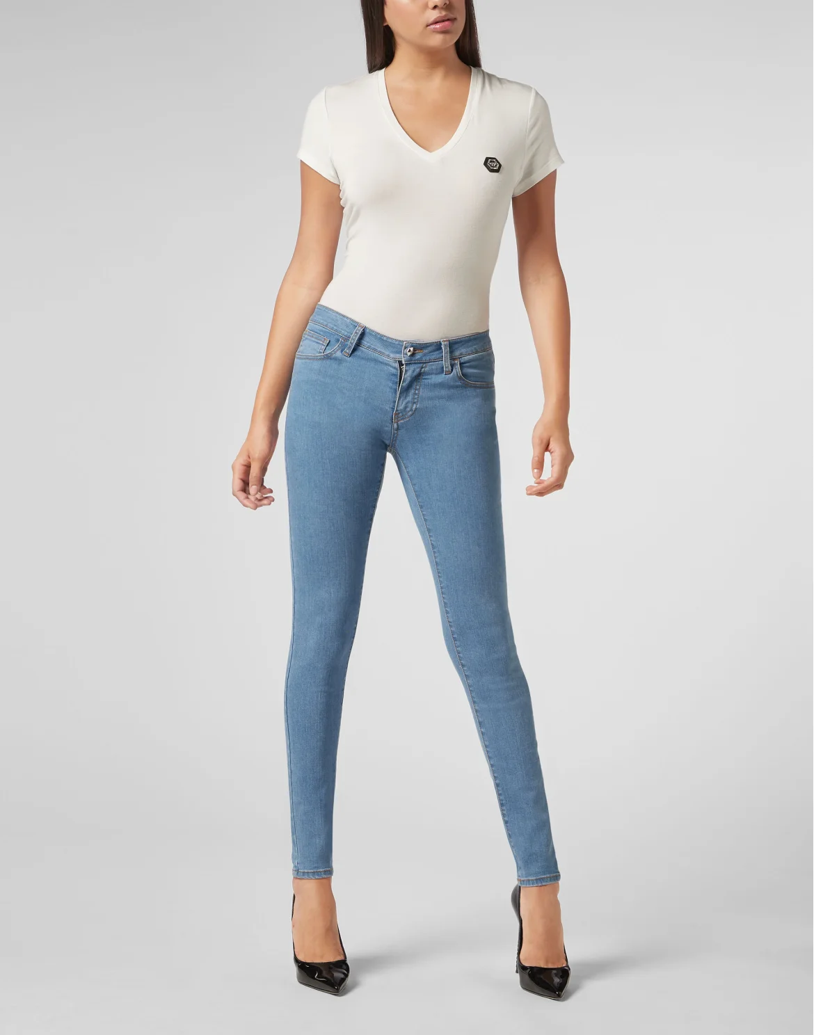 Slim Fit Skull, цвет: Голубой