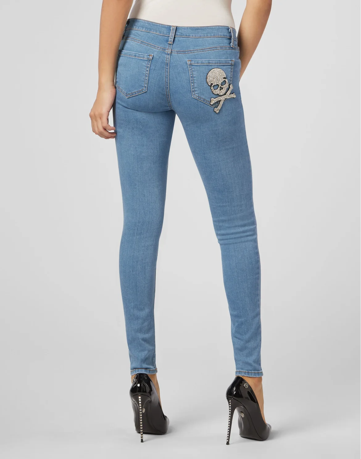 Slim Fit Skull, цвет: Голубой