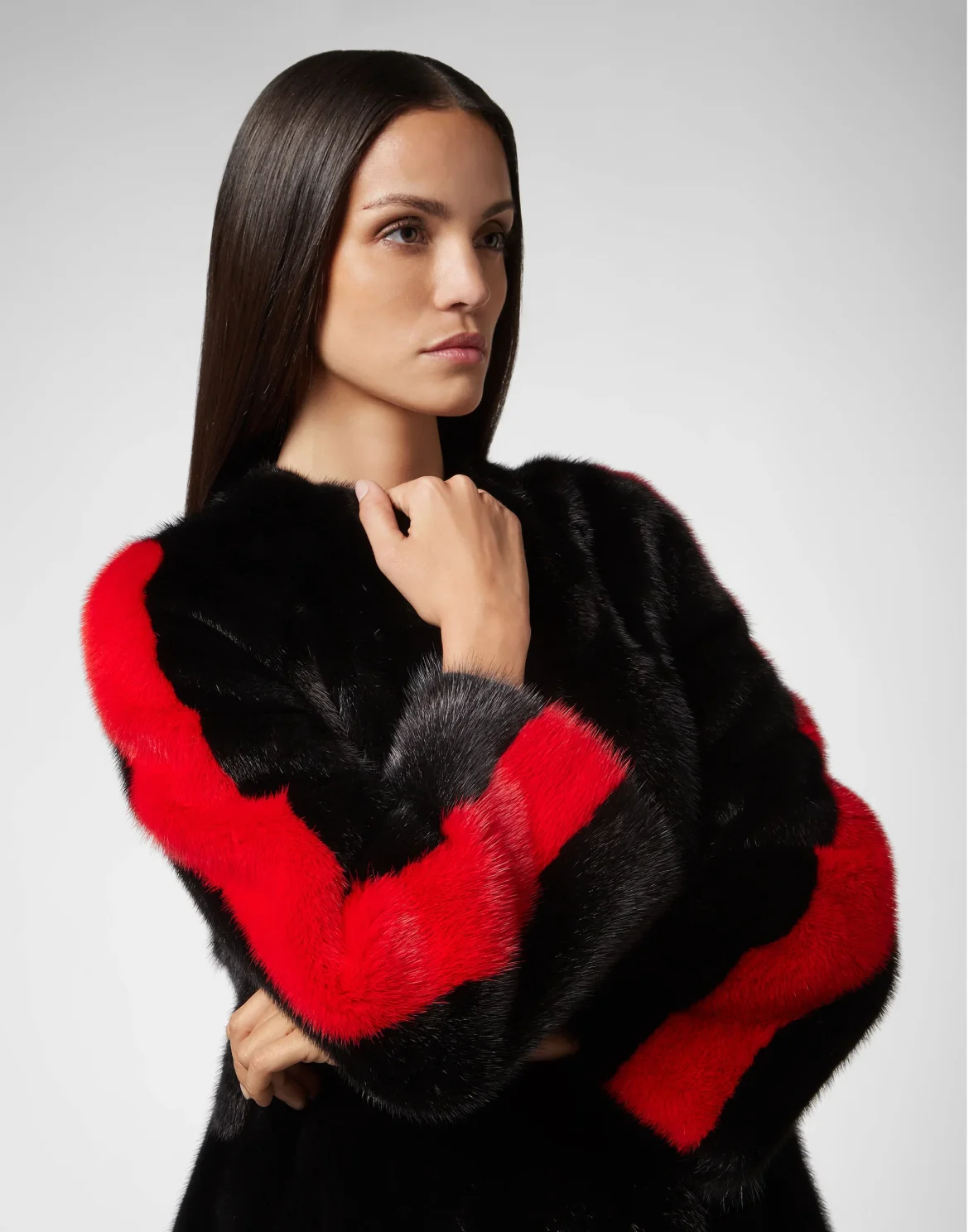 Fur Coat Long Luxury, цвет: Черный