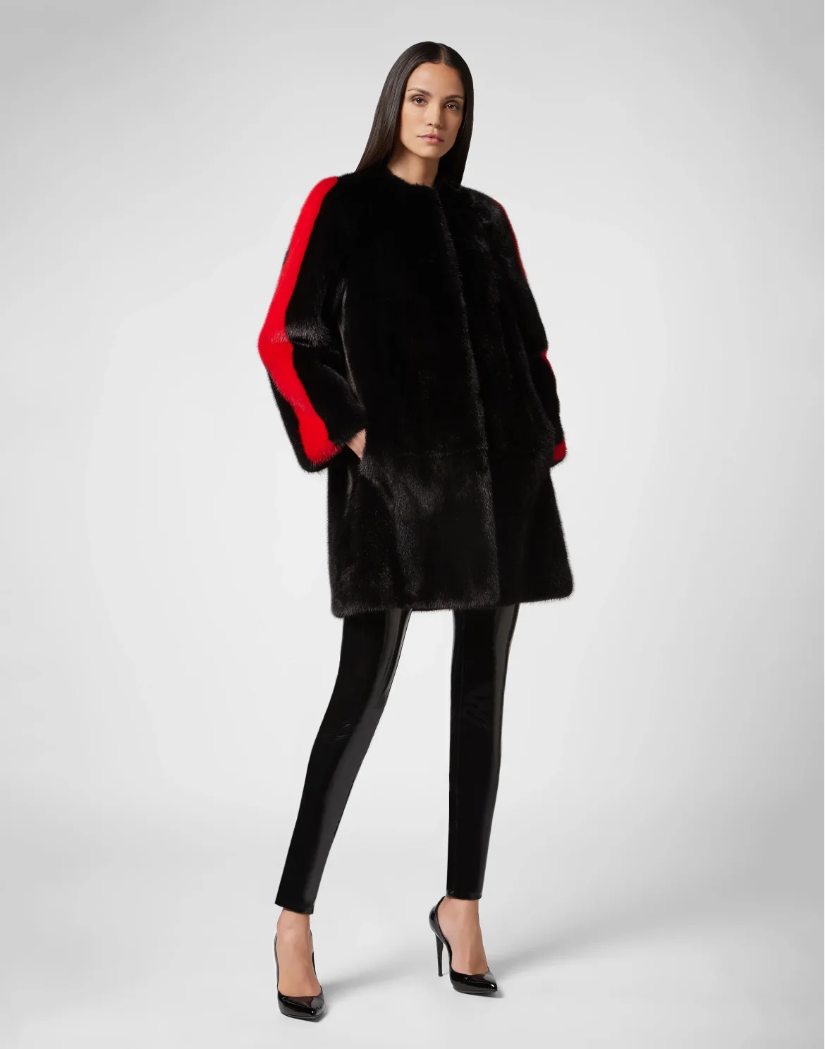 Fur Coat Long Luxury, цвет: Черный
