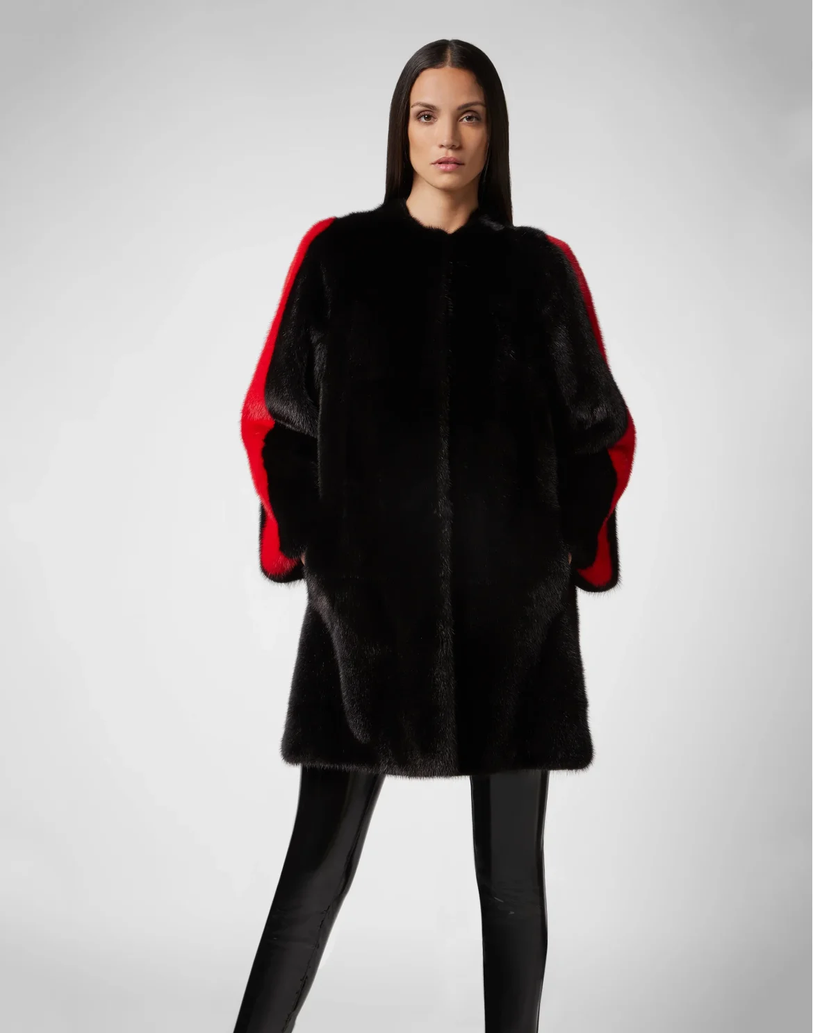 Fur Coat Long Luxury, цвет: Черный
