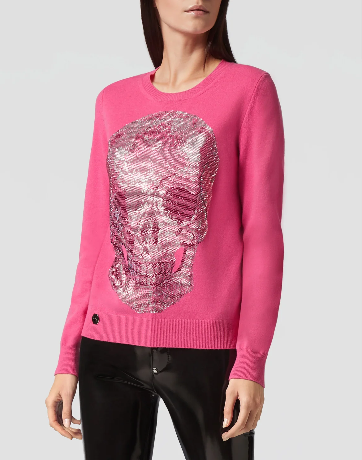Pullover Round Neck LS "Sun" Skull, цвет: Розовый