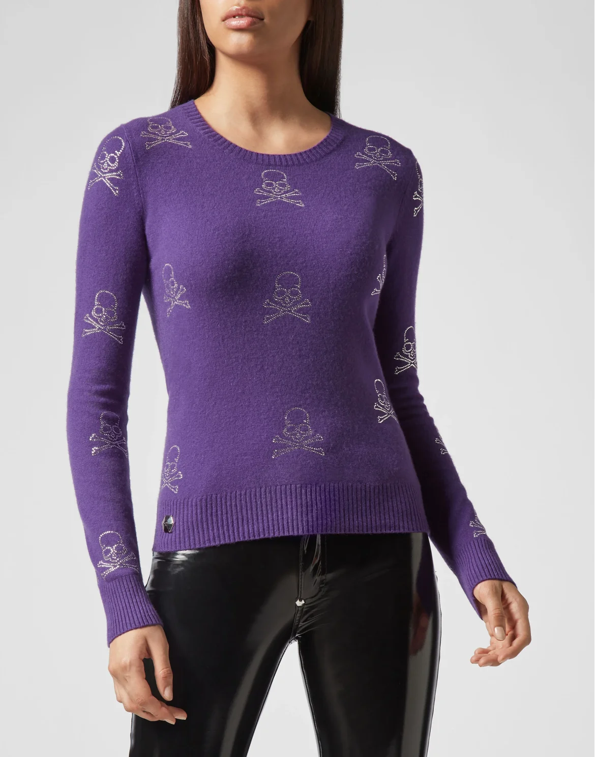 Pullover Round Neck LS Skull, цвет: Фиолетовый