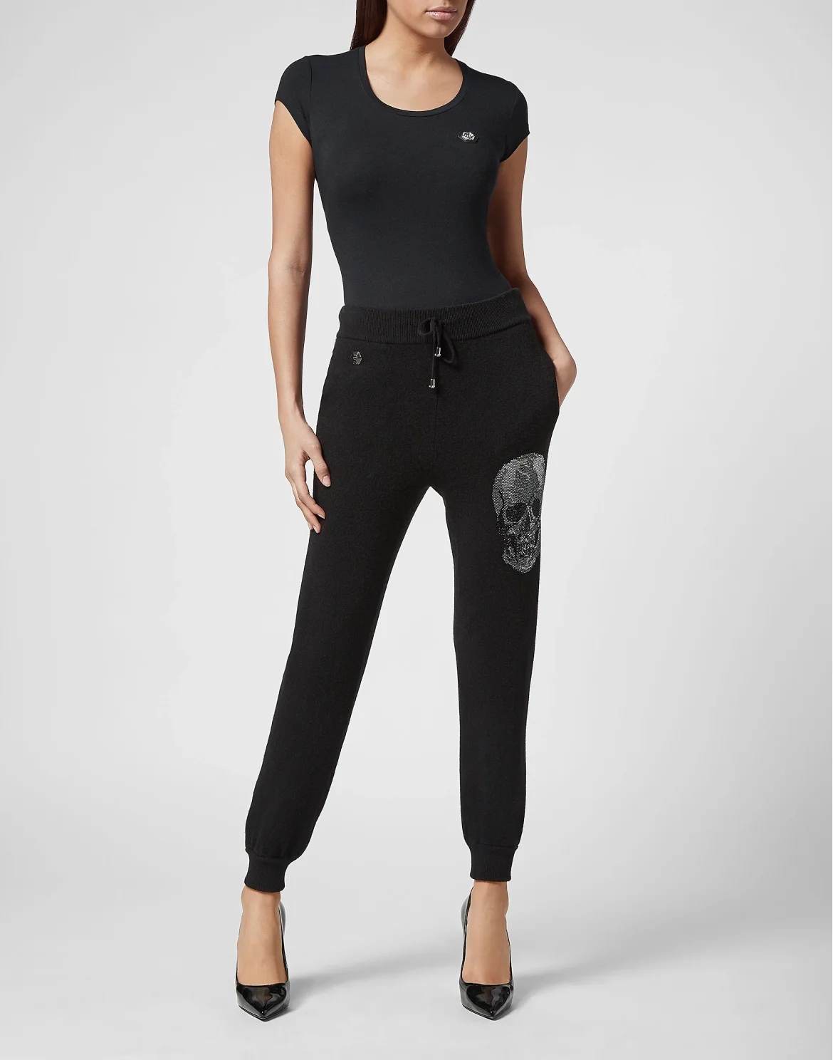 Knit Jogging Trousers Skull, цвет: Черный