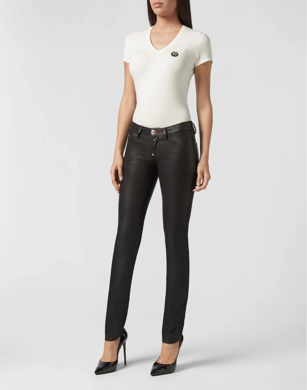 Leather Slim Trousers Original, цвет: Черный