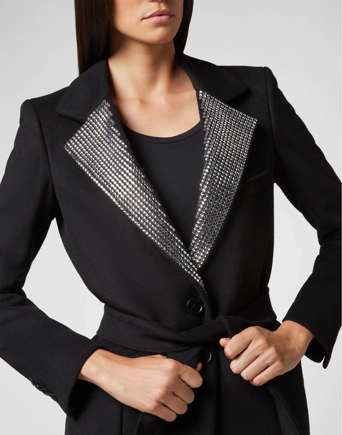 Coat Long Crystal, цвет: Черный