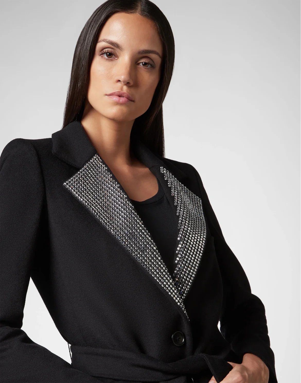 Coat Long Crystal, цвет: Черный