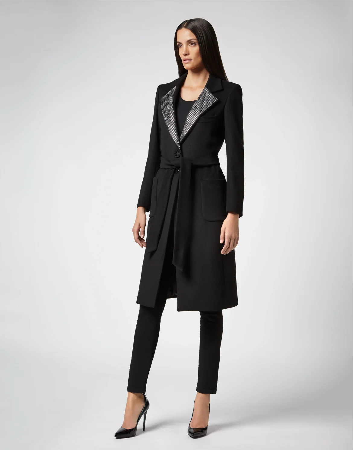 Coat Long Crystal, цвет: Черный