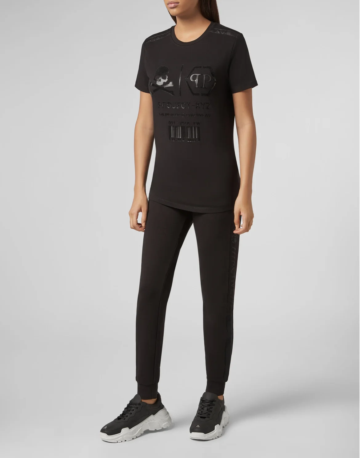 T-shirt Round Neck SS XYZ Skull and Plein, цвет: Черный