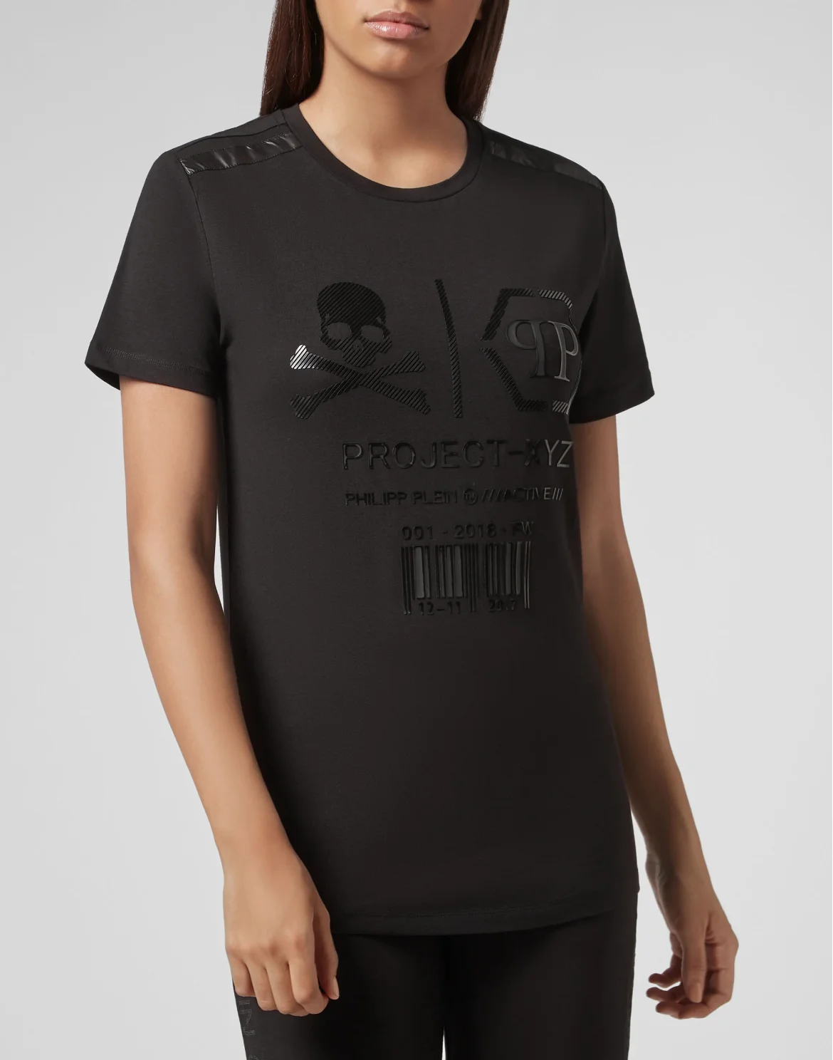 T-shirt Round Neck SS XYZ Skull and Plein, цвет: Черный