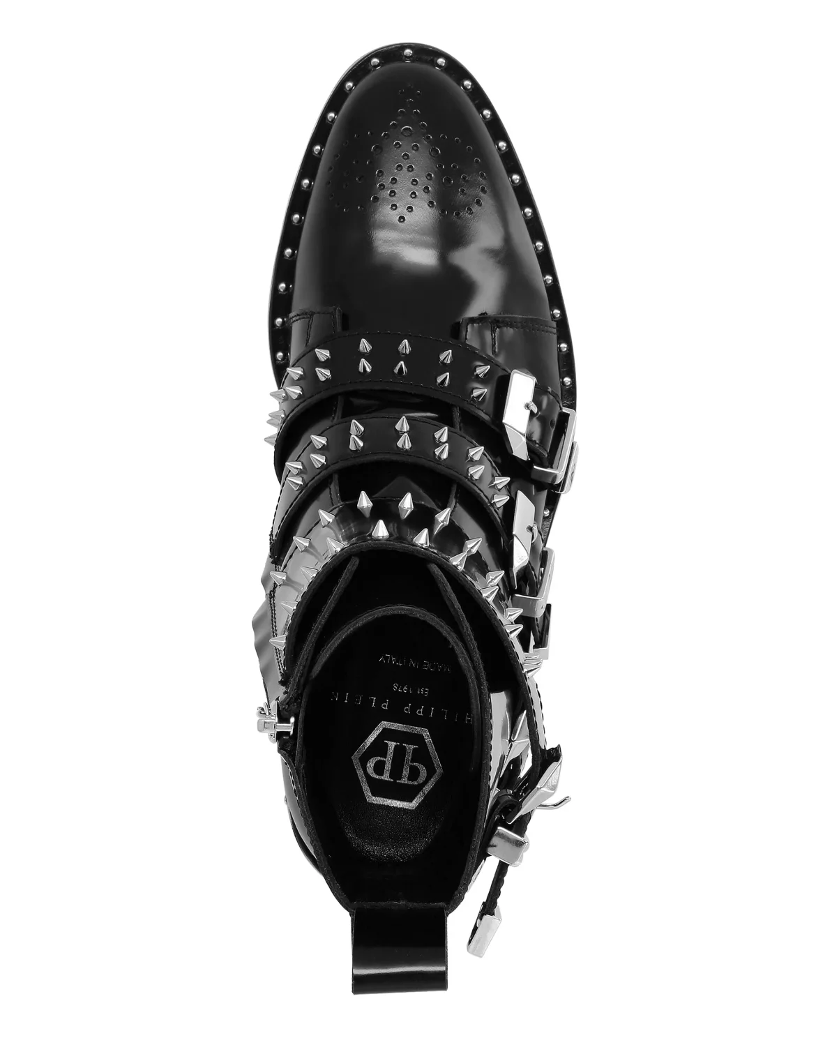 Boots Low Flat "Jasmine" Studs, цвет: Черный