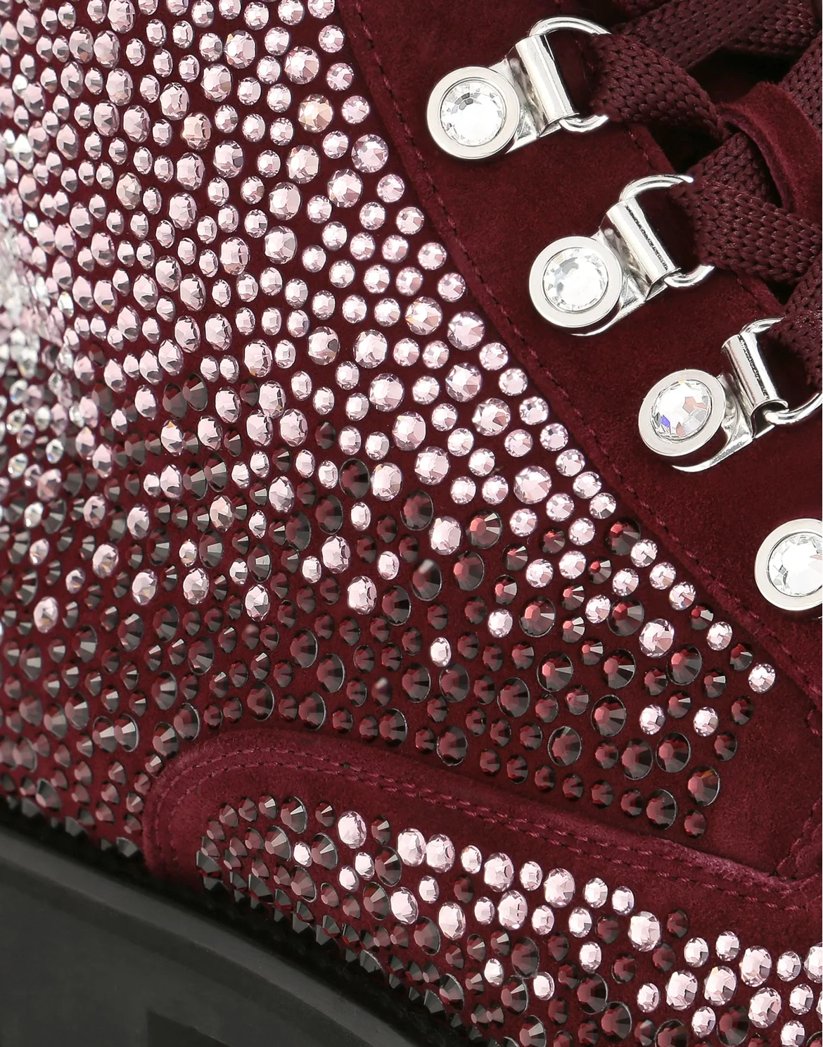Boots Mid Flat Crystal, цвет: Красный