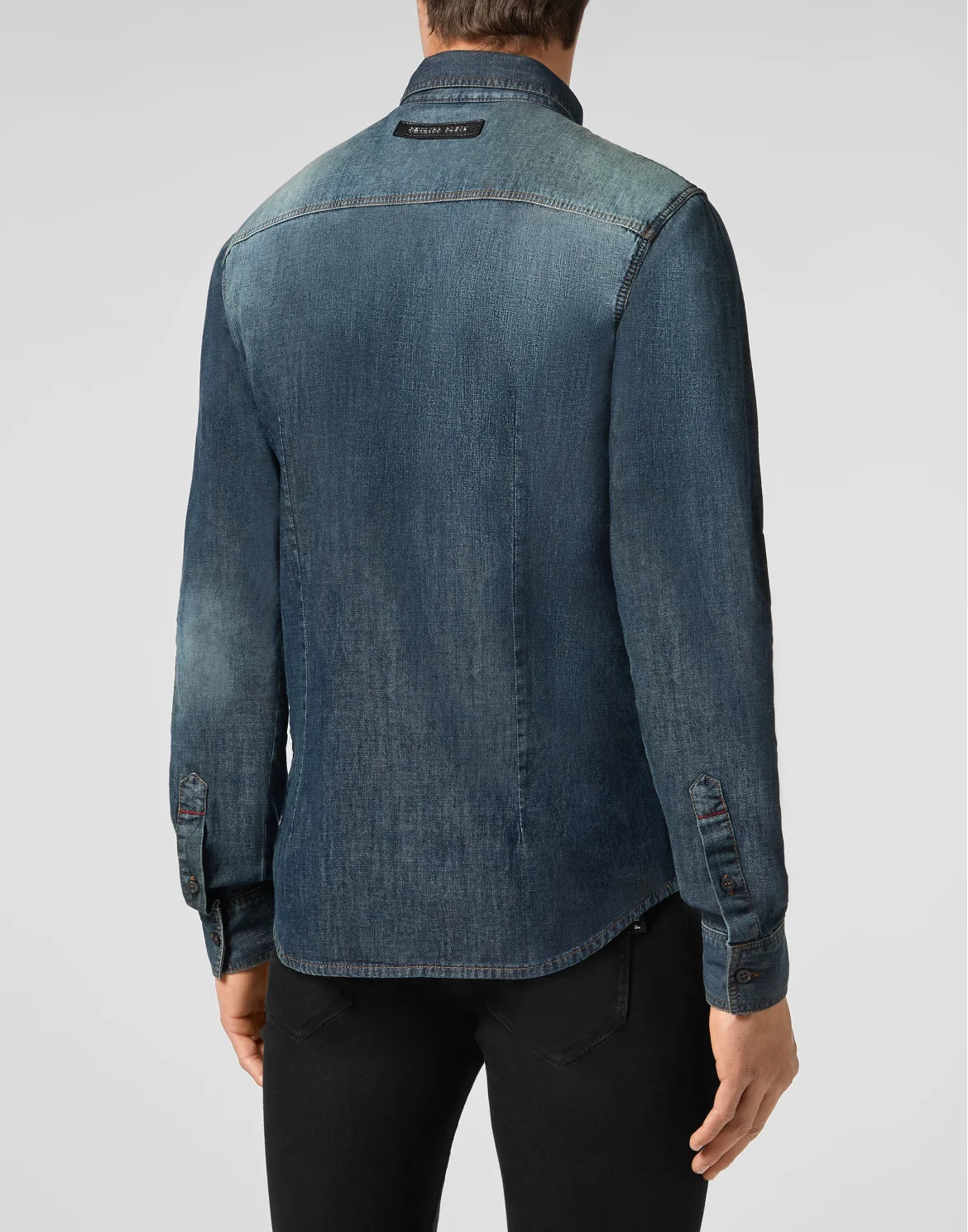 Denim Shirt Ls  Skull, цвет: Синий