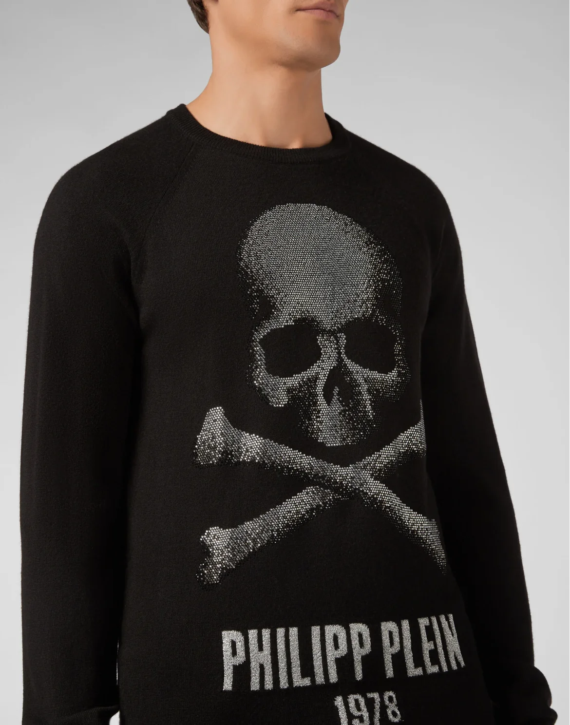 Pullover Round Neck LS Skull, цвет: Черный