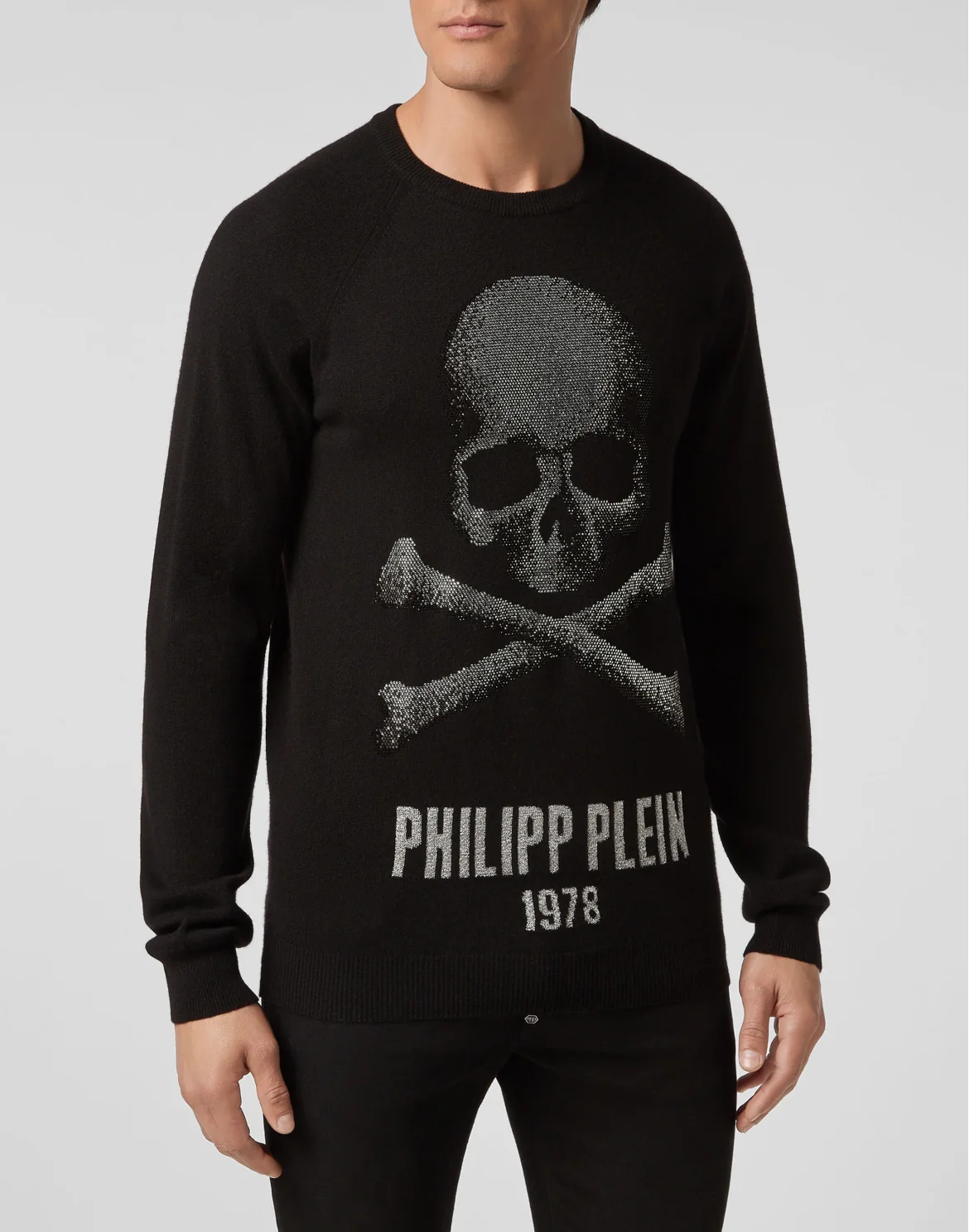 Pullover Round Neck LS Skull, цвет: Черный