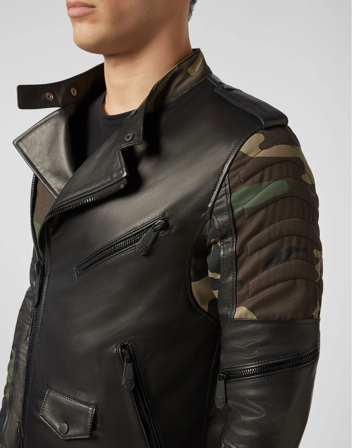 Leather Biker Camouflage, цвет: Черный