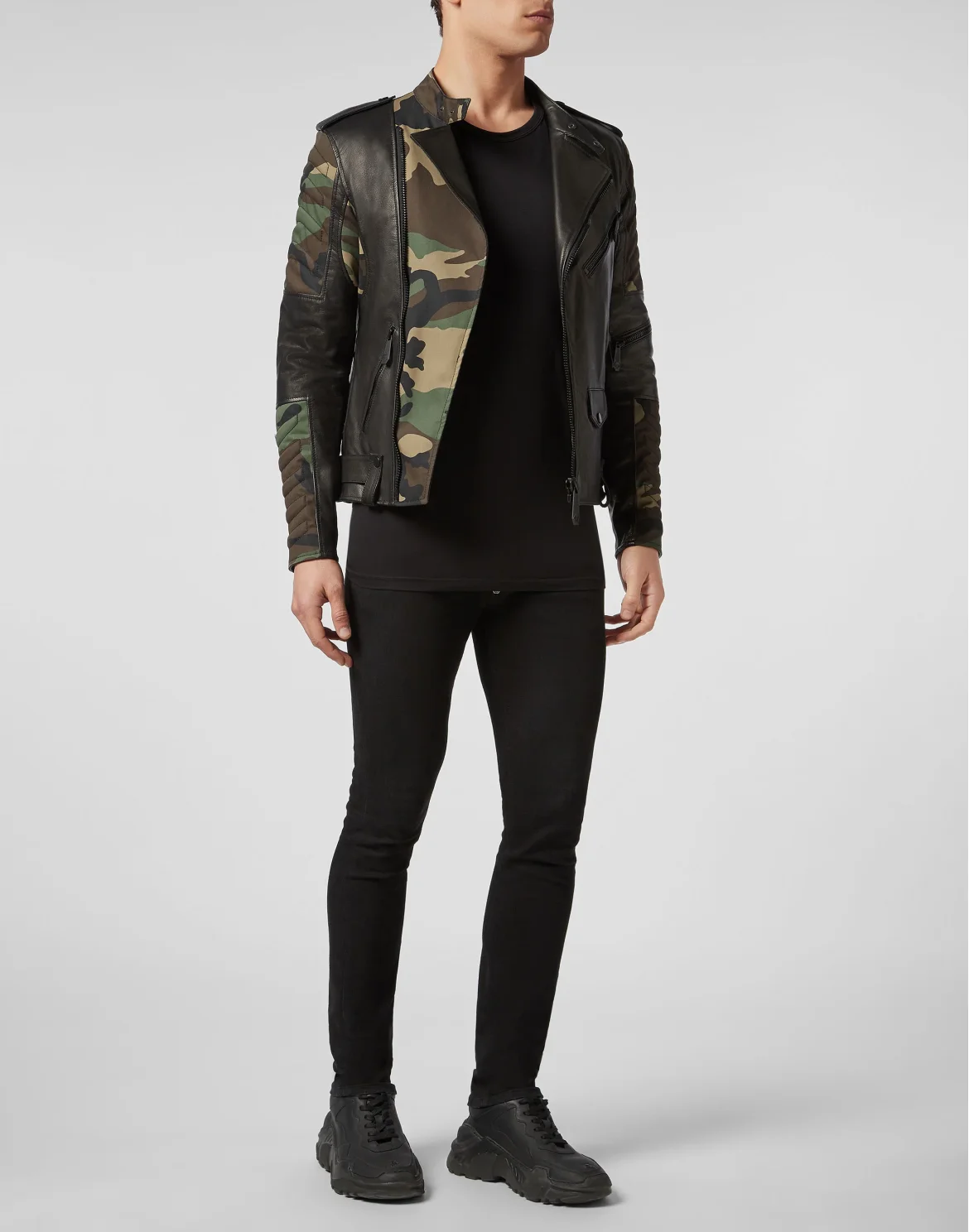 Leather Biker Camouflage, цвет: Черный