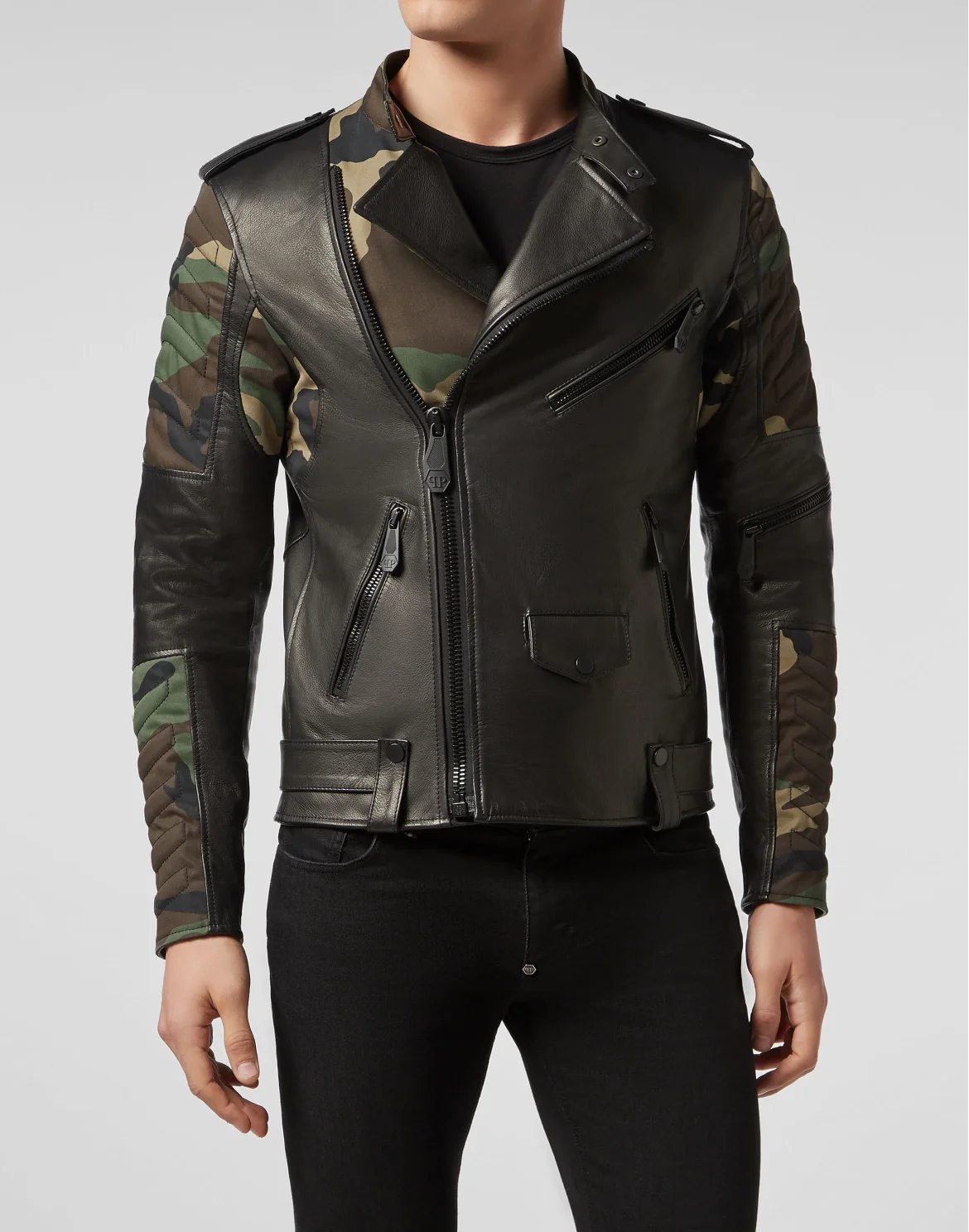 Leather Biker Camouflage, цвет: Черный