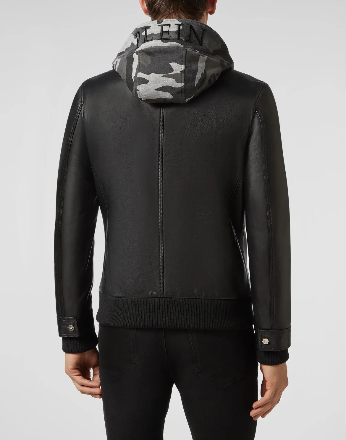 Leather Bomber Statement, цвет: Черный