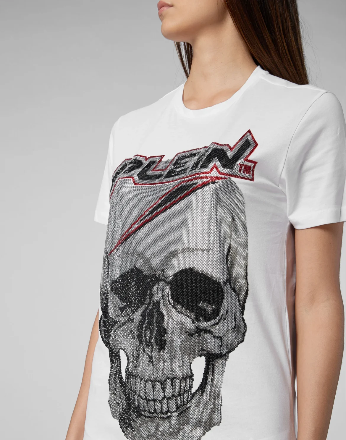 T-shirt Platinum Cut Round Neck Space Plein, цвет: Белый