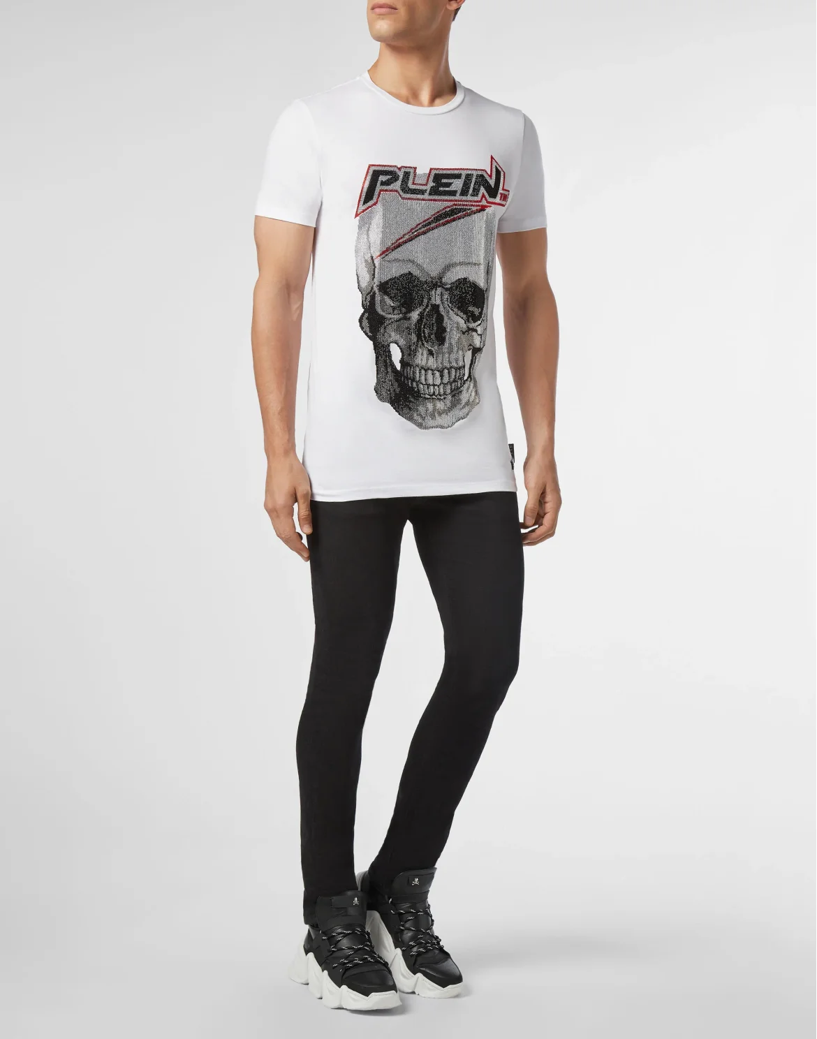 T-shirt Platinum Cut Round Neck Space Plein, цвет: Белый