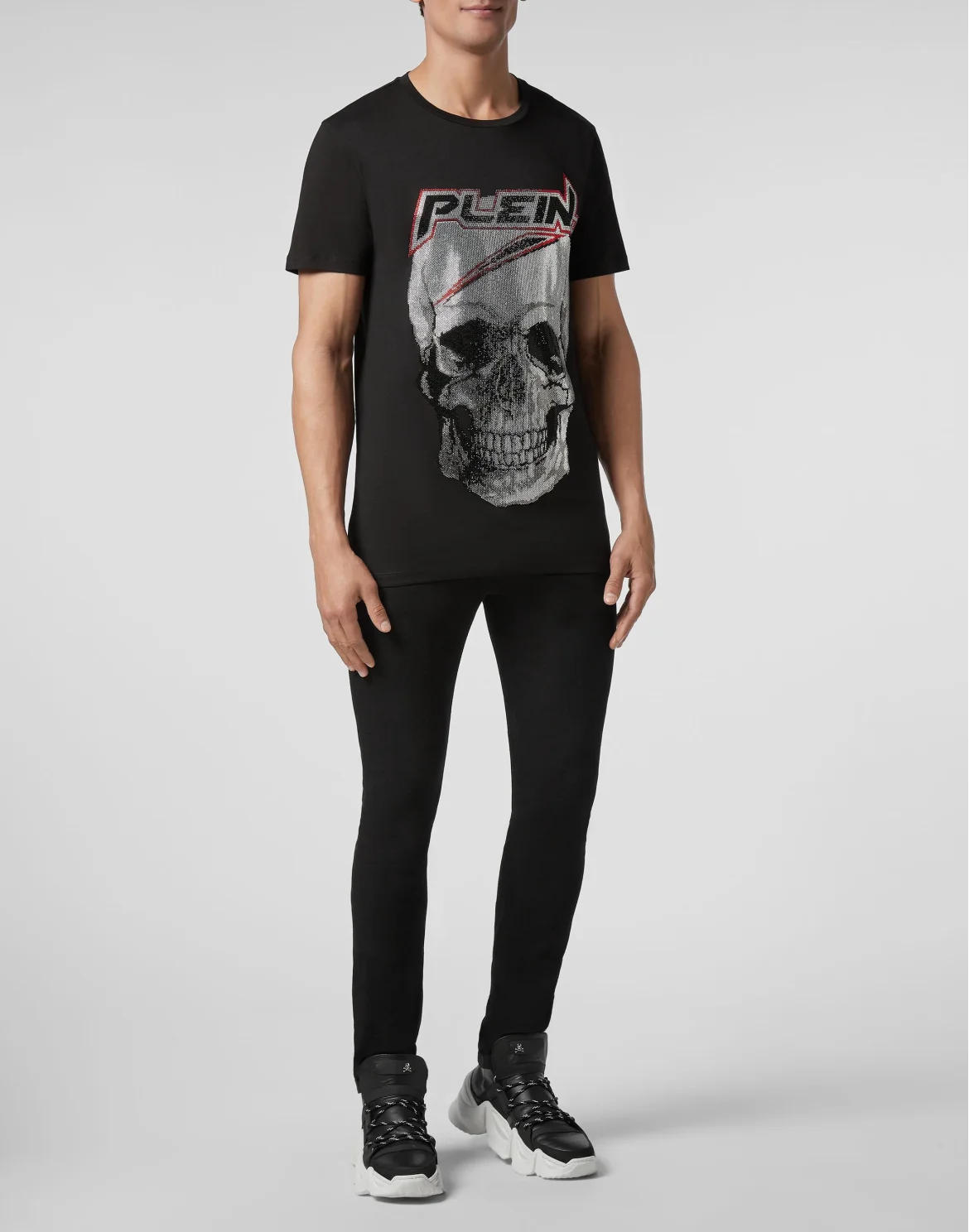 T-shirt Platinum Cut Round Neck Space Plein, цвет: Черный