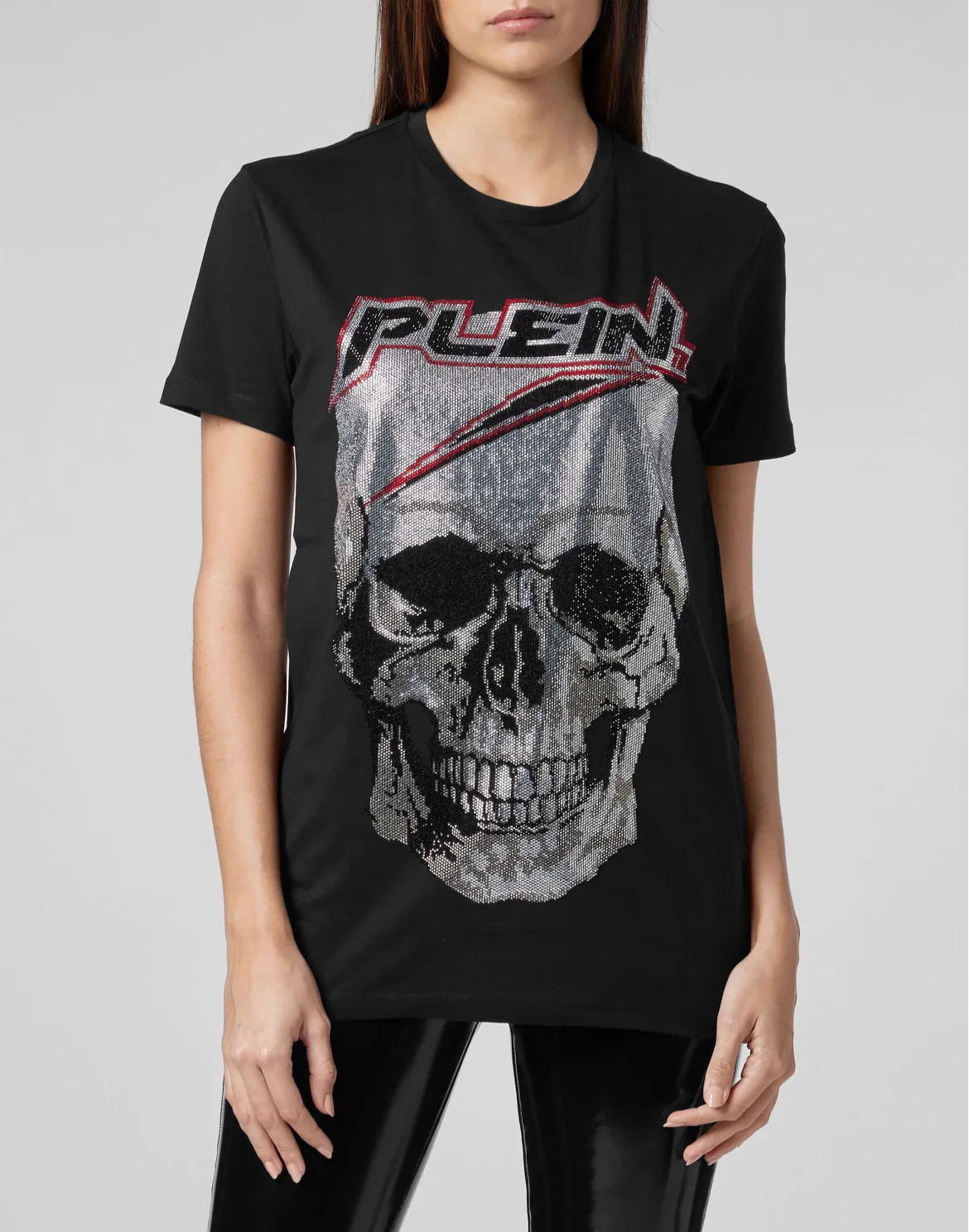 T-shirt Platinum Cut Round Neck Space Plein, цвет: Черный