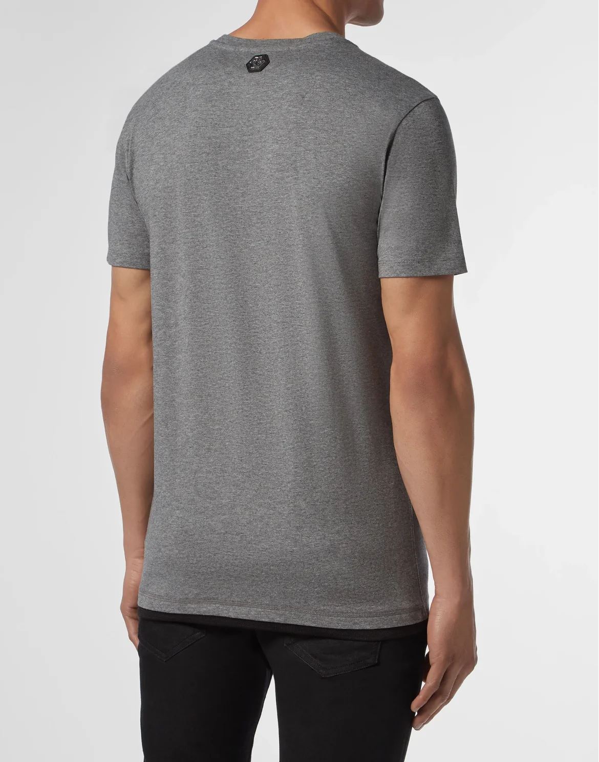 T-shirt Platinum Cut Round Neck Skull, цвет: Серый