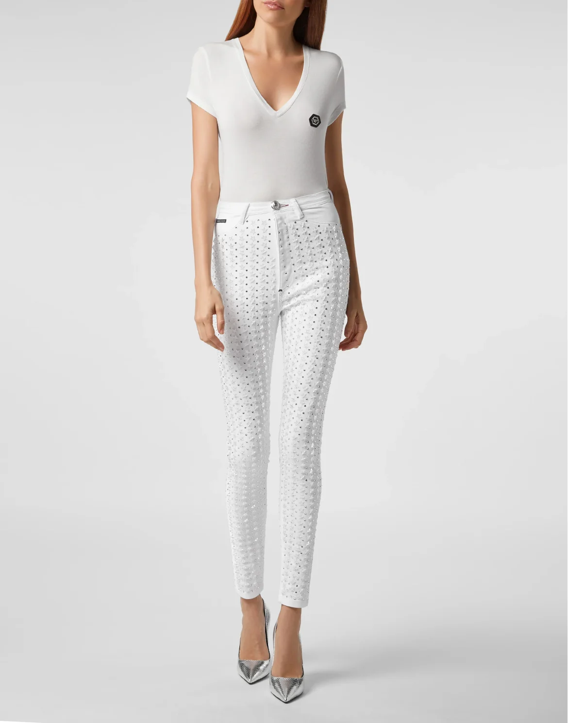 Super High Waist Jegging Crystal, цвет: Белый