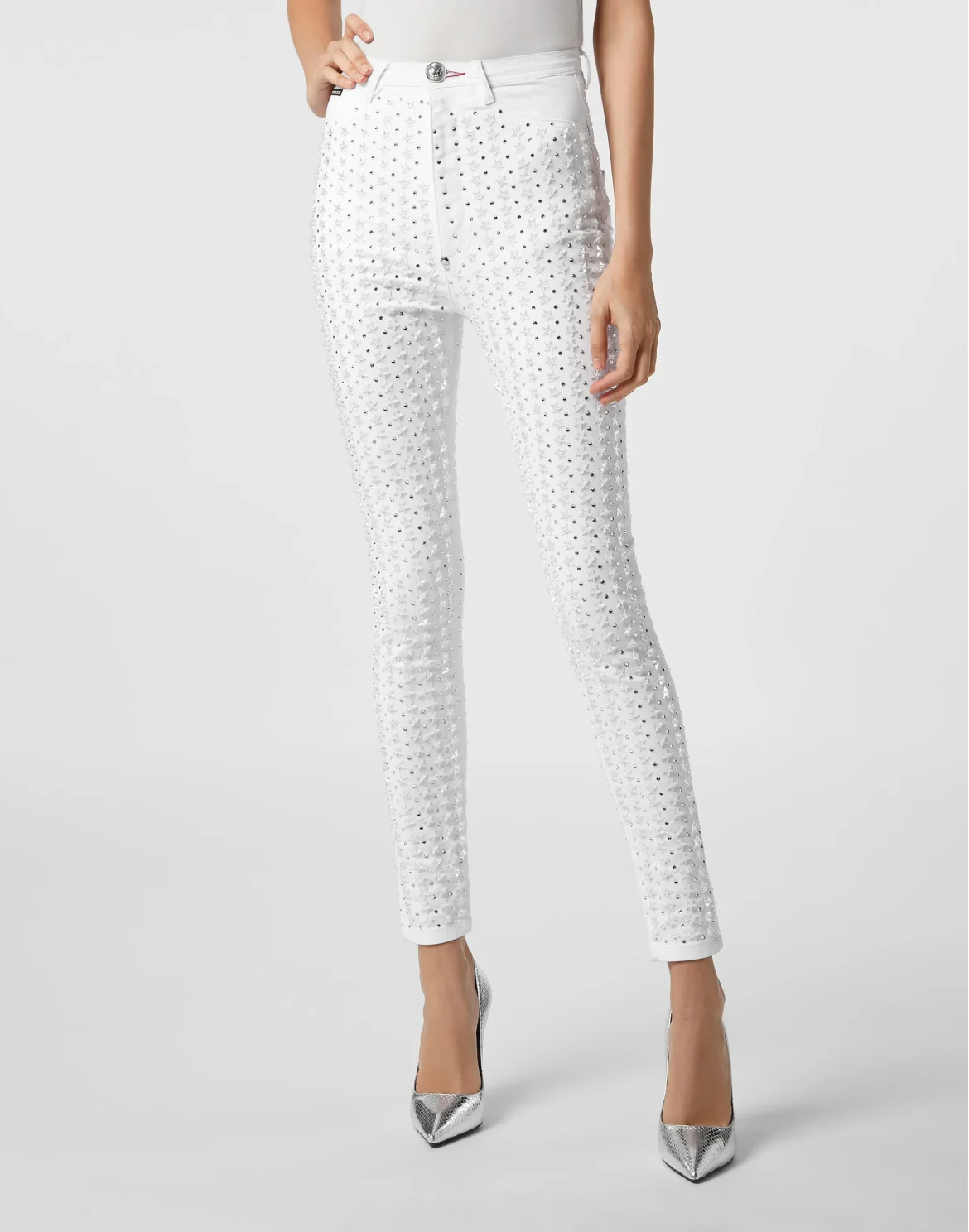 Super High Waist Jegging Crystal, цвет: Белый