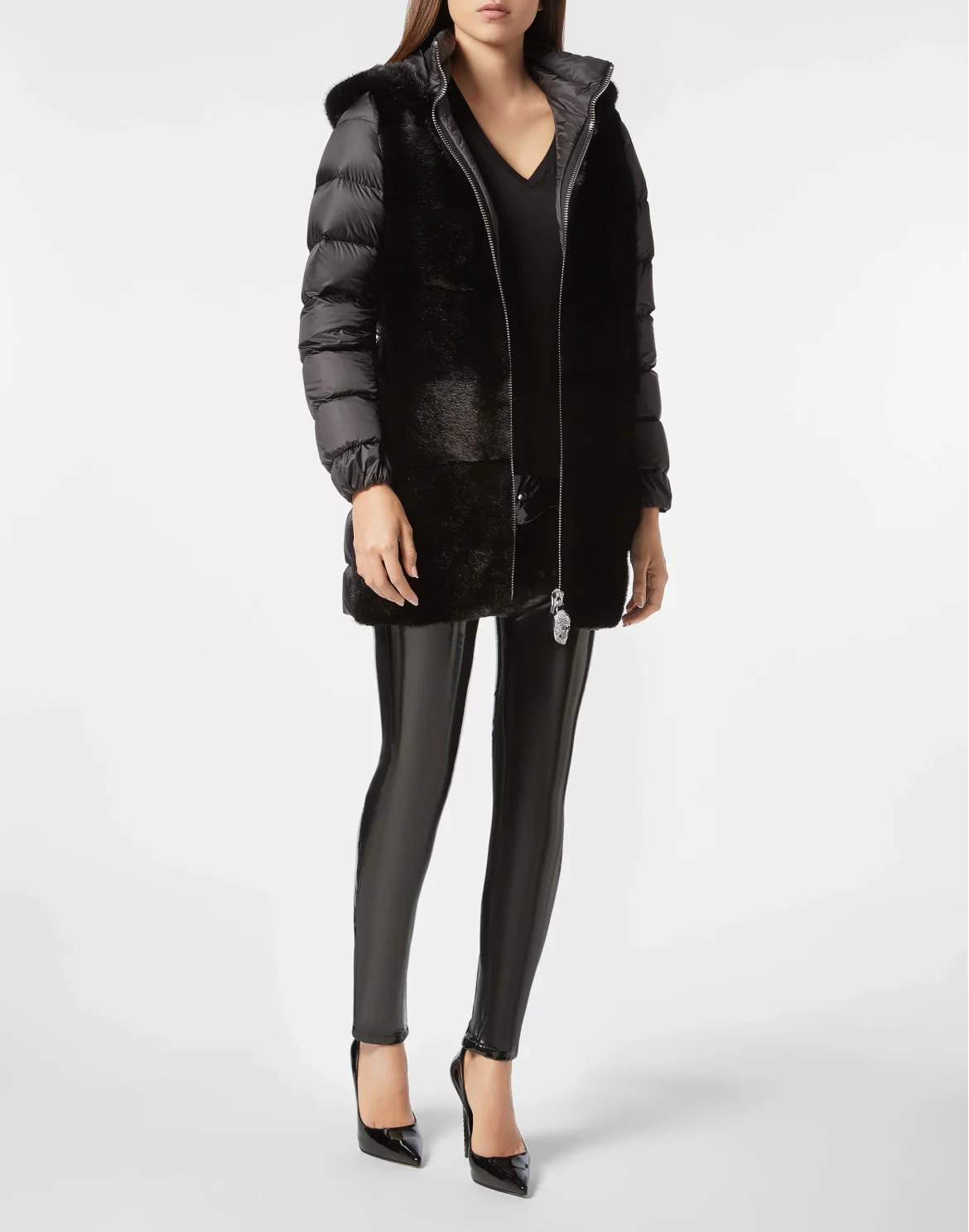 Fur Coat Short Statement, цвет: Черный