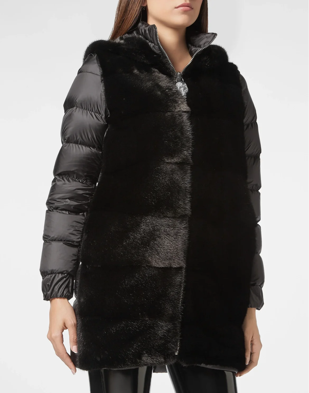 Fur Coat Short Statement, цвет: Черный