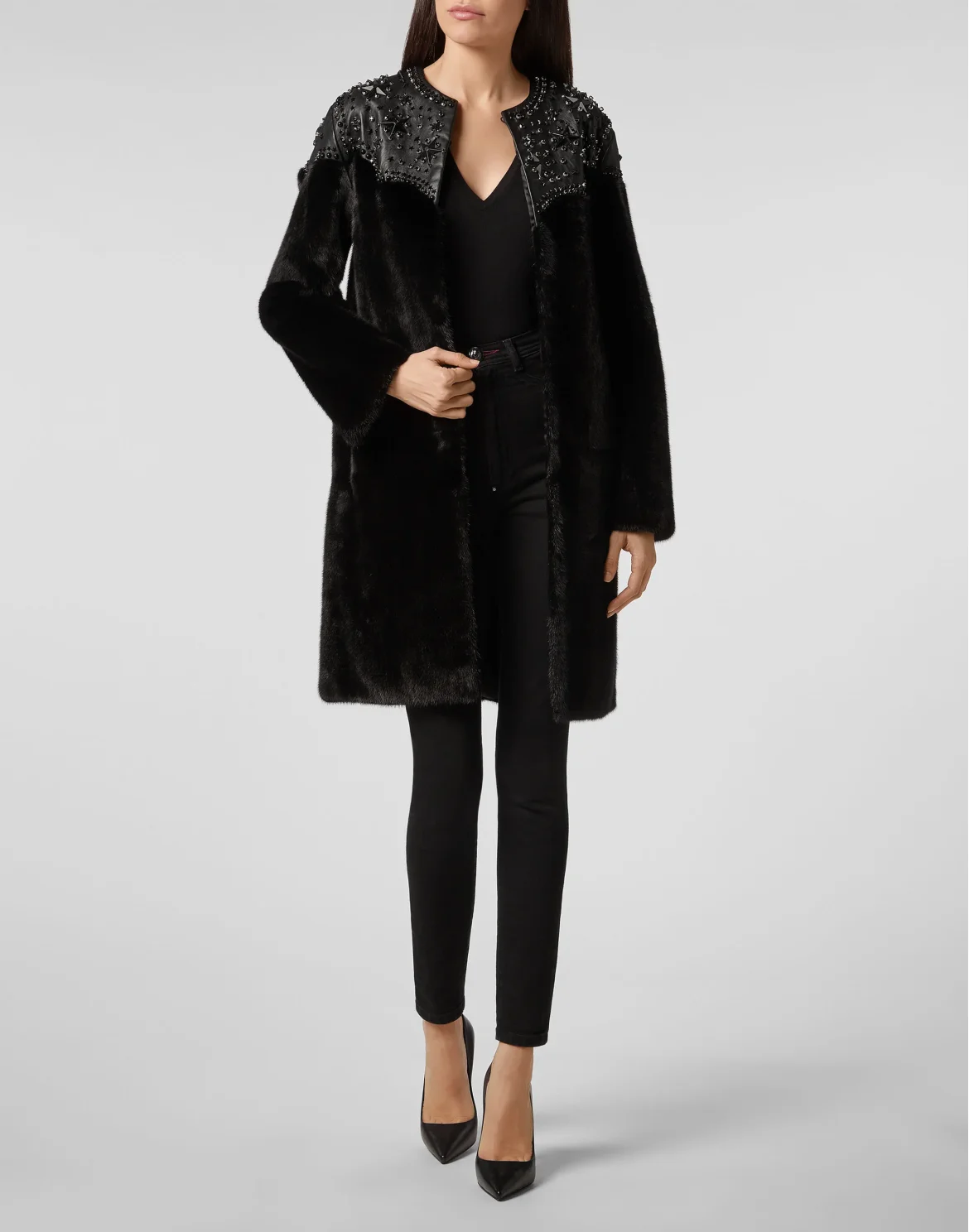 Fur Coat Short Cowboy, цвет: Черный
