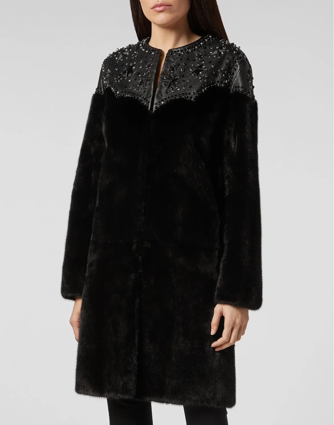 Fur Coat Short Cowboy, цвет: Черный