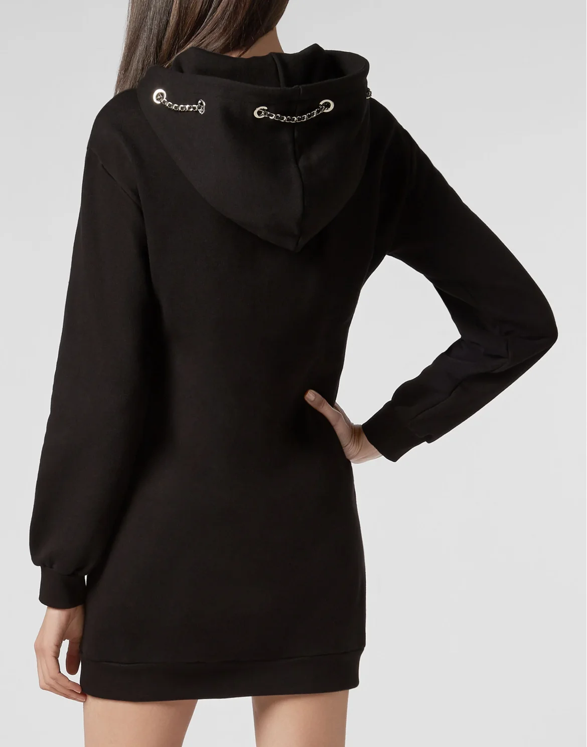 Hoodie sweatshirt dress PP1978, цвет: Черный