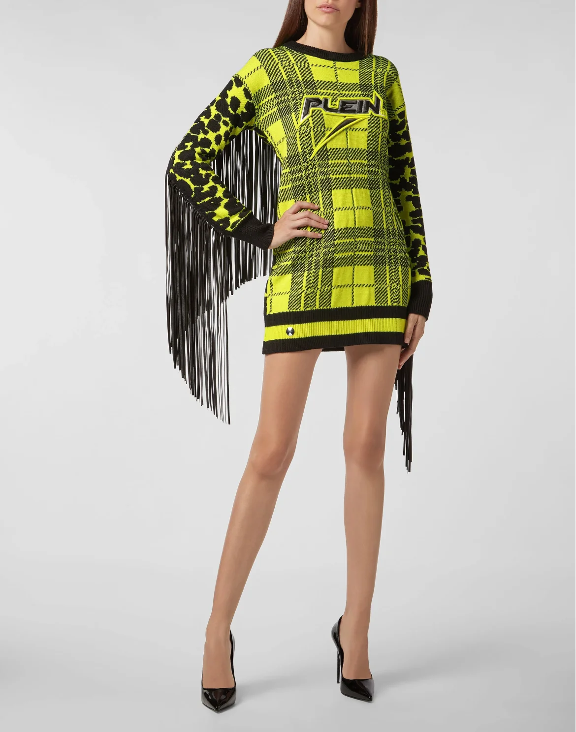 Knit Dress Tartan, цвет: Черный