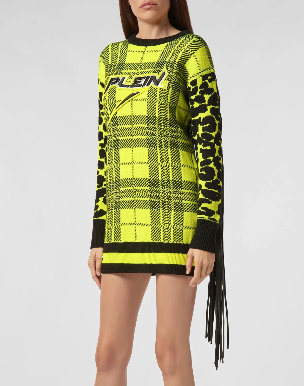 Knit Dress Tartan, цвет: Черный