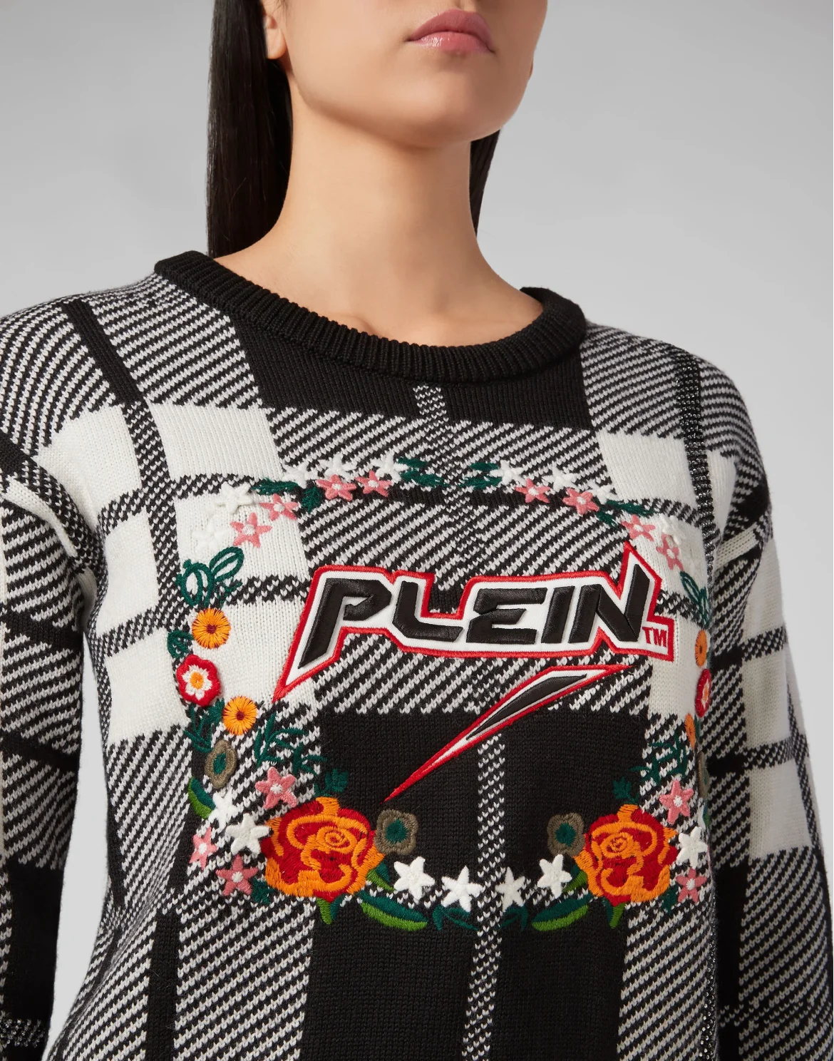 Pullover Round Neck SS Tartan, цвет: Белый