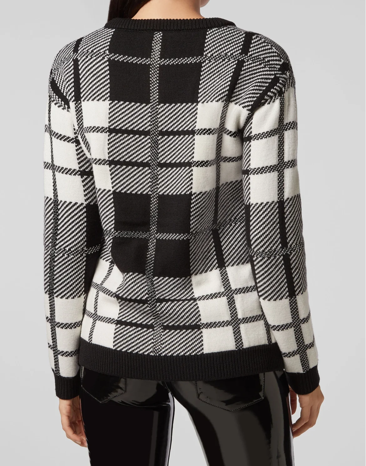 Pullover Round Neck SS Tartan, цвет: Белый