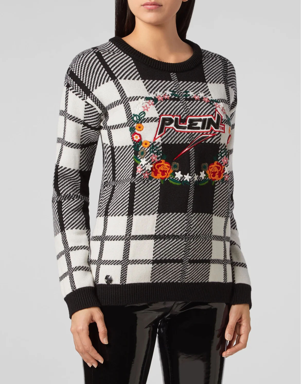 Pullover Round Neck SS Tartan, цвет: Белый