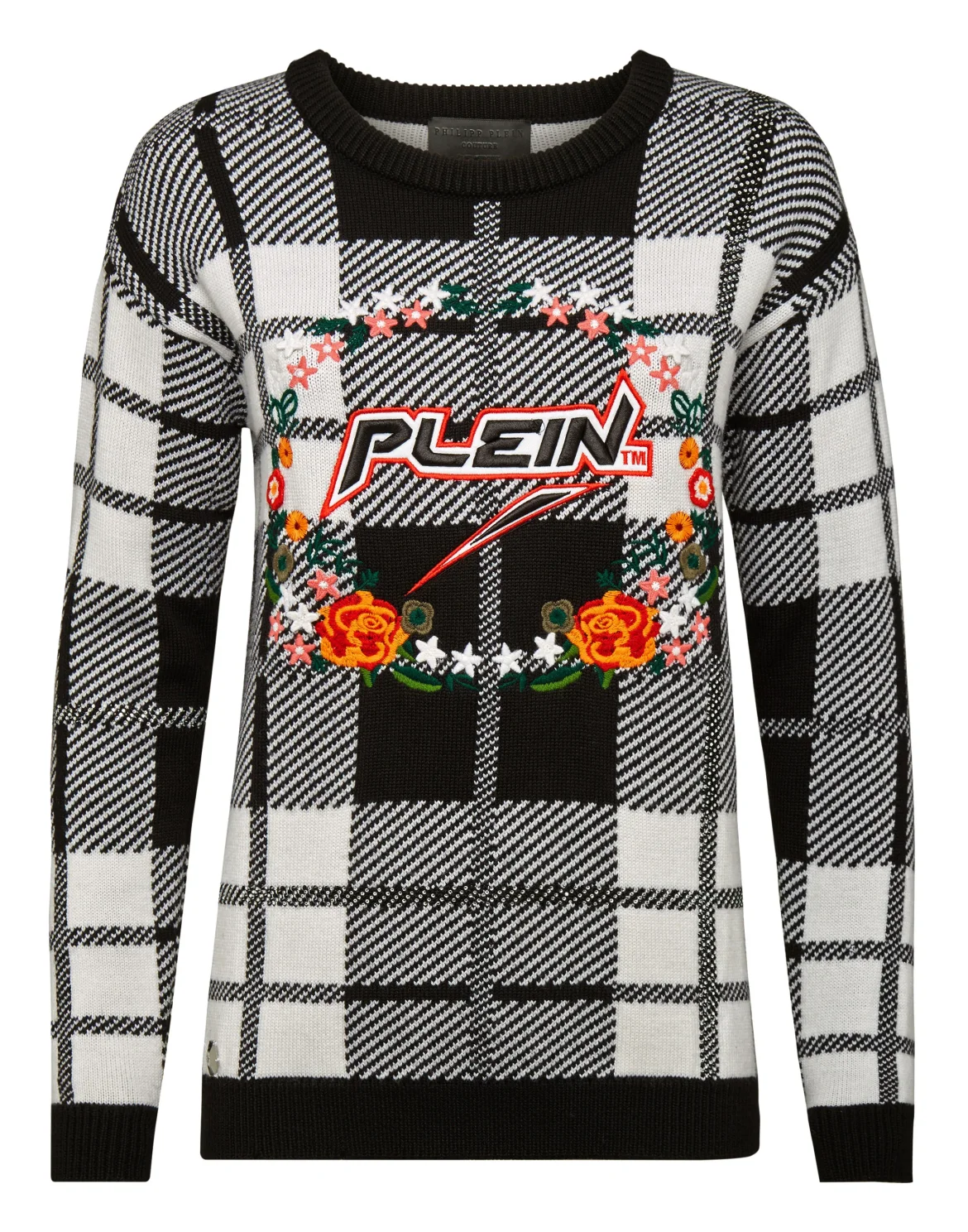 Pullover Round Neck SS Tartan, цвет: Белый