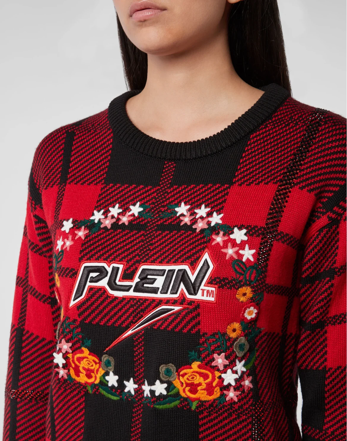 Pullover Round Neck SS Tartan, цвет: Красный