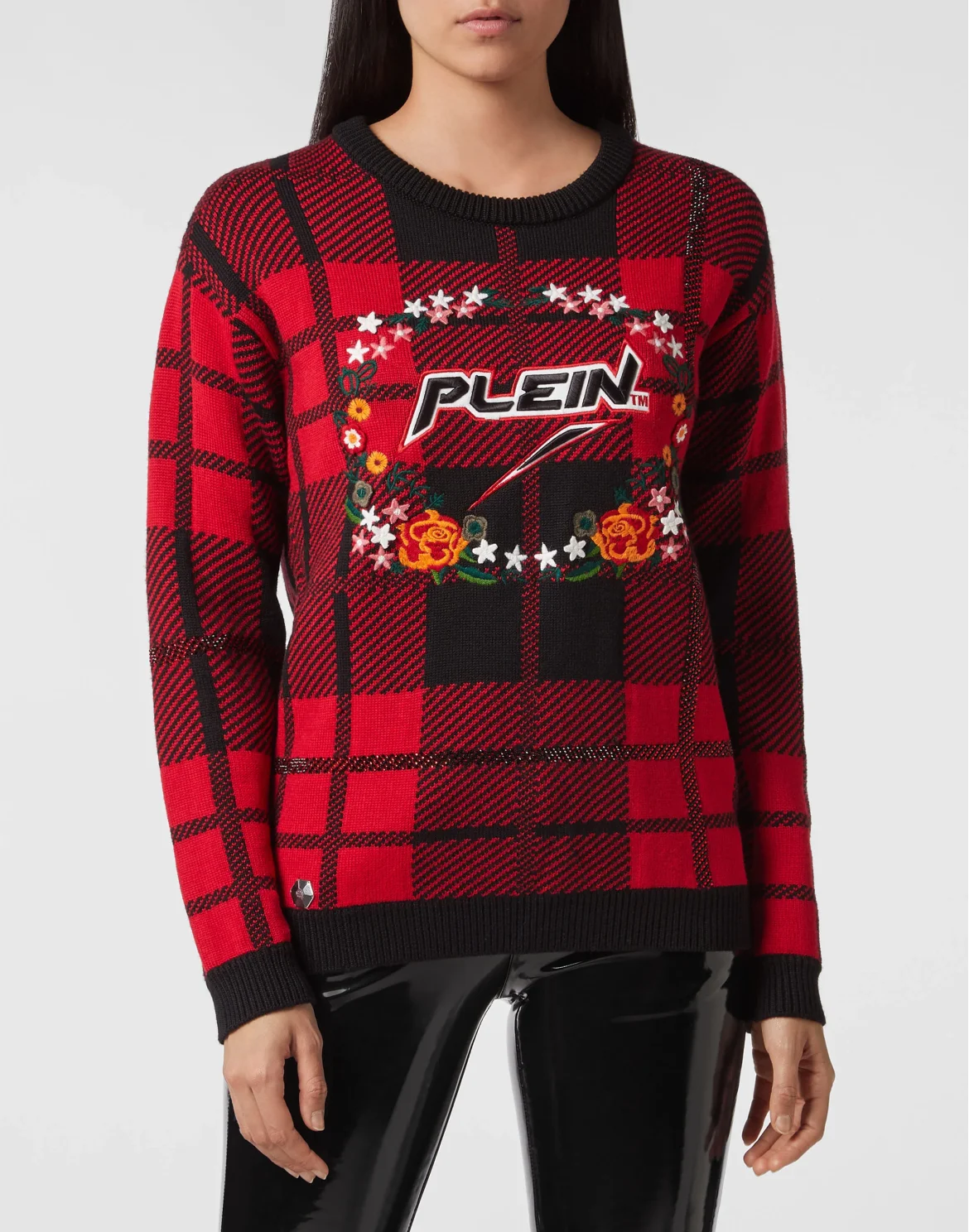 Pullover Round Neck SS Tartan, цвет: Красный