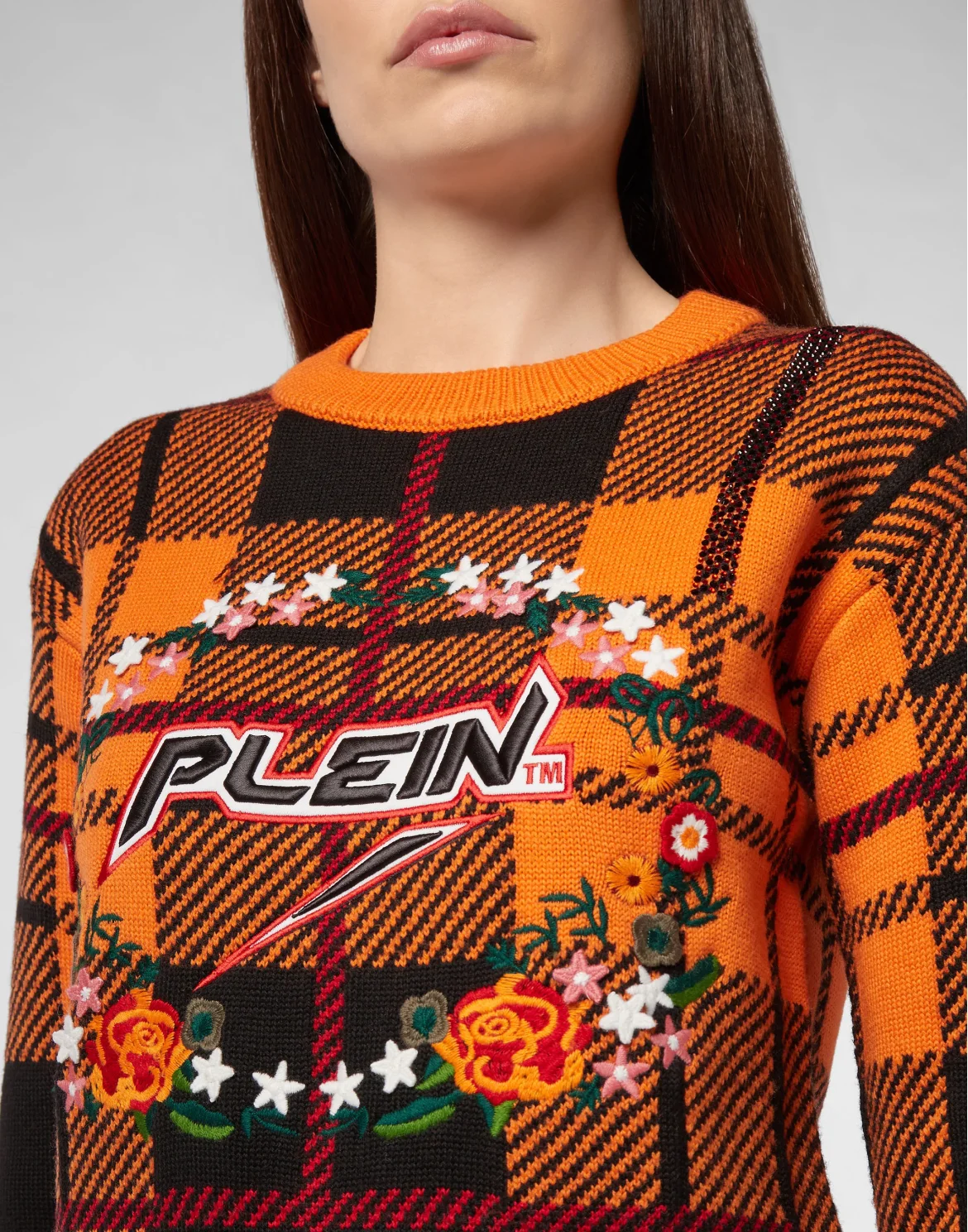 Pullover Round Neck SS Tartan, цвет: Оранжевый