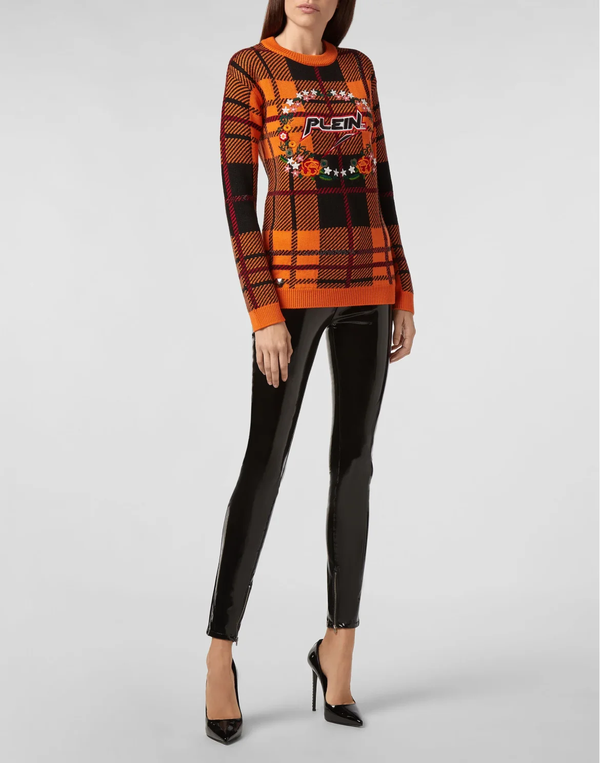 Pullover Round Neck SS Tartan, цвет: Оранжевый